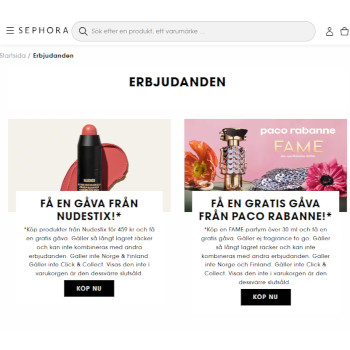 Sephora delar ut gratis gåvor